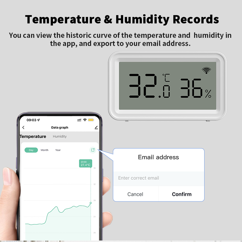 Tuya Zigbee WiFi Termometer Hi - Temperature Humidity Sensor ulasan dan harga